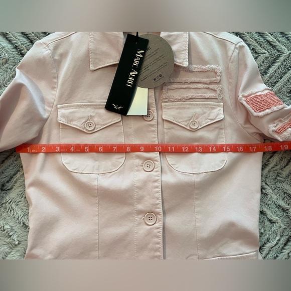 Marc Aurel ‘Who Run The World? Girls.’ pink lightweight blazer jacket - Picture 15 of 16